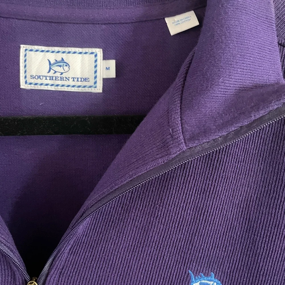 Southern Tide The Skipjack Men's Size M Purple Quarter Zip Pullover Sweater -C - Picture 3 of 3